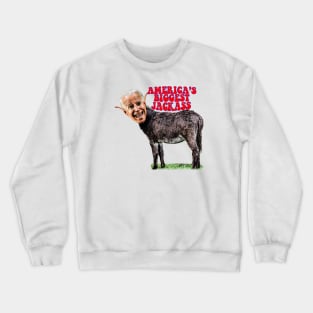 Biden Head on Donkey, AMERICA'S BIGGEST JACKASS Crewneck Sweatshirt